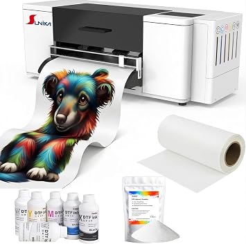 A3 Pro DTF Printer with F1080 Printhead, Phone QR Scan & USB Offline Printing, Auto White Ink Circulation, Direct to Film T-Shirt Printing Machine for Fabric Printer