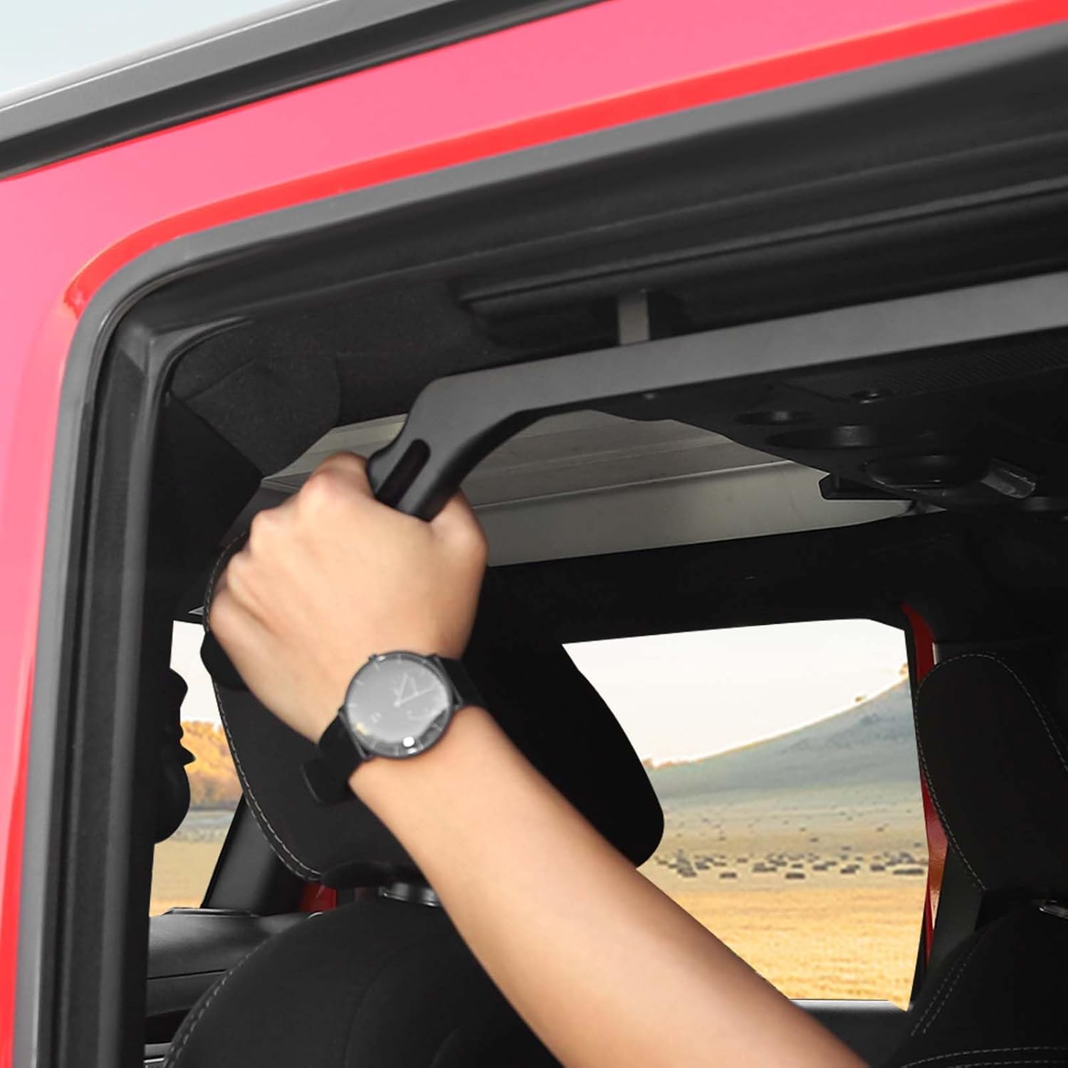 RT-TCZ for Jeep JK Grab Handles 4 Door Aluminum Grab bar Kit for Jeep Wrangler JK JKU 2007-2017 Black Accessories 4pcs