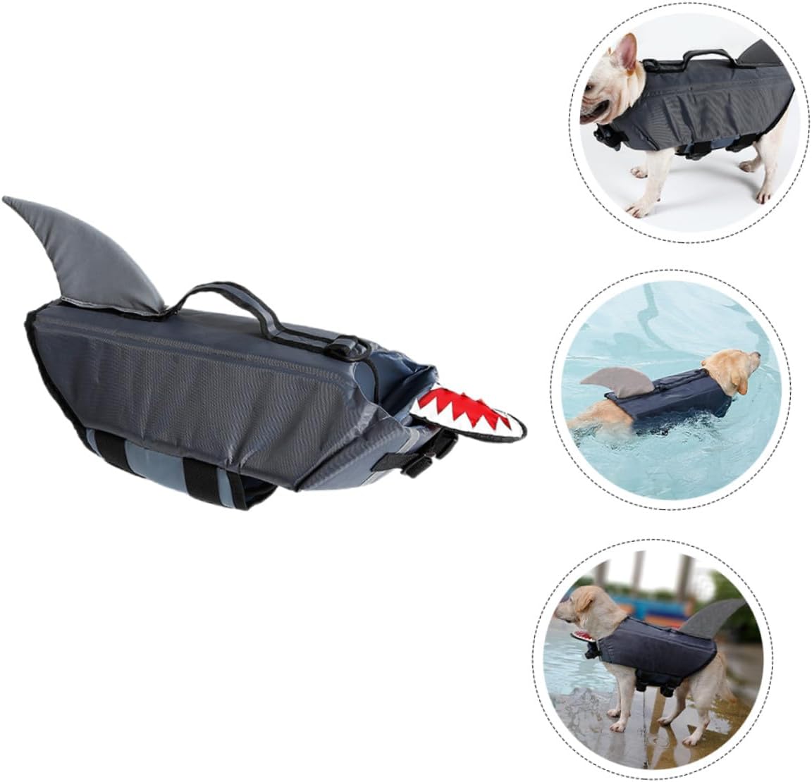 Cabilock Dog Swim Safety Vest Boating Dog Costume Waterproof Reflective Life Jacket Shark Design XL Outdoor Training Pet Swimwear