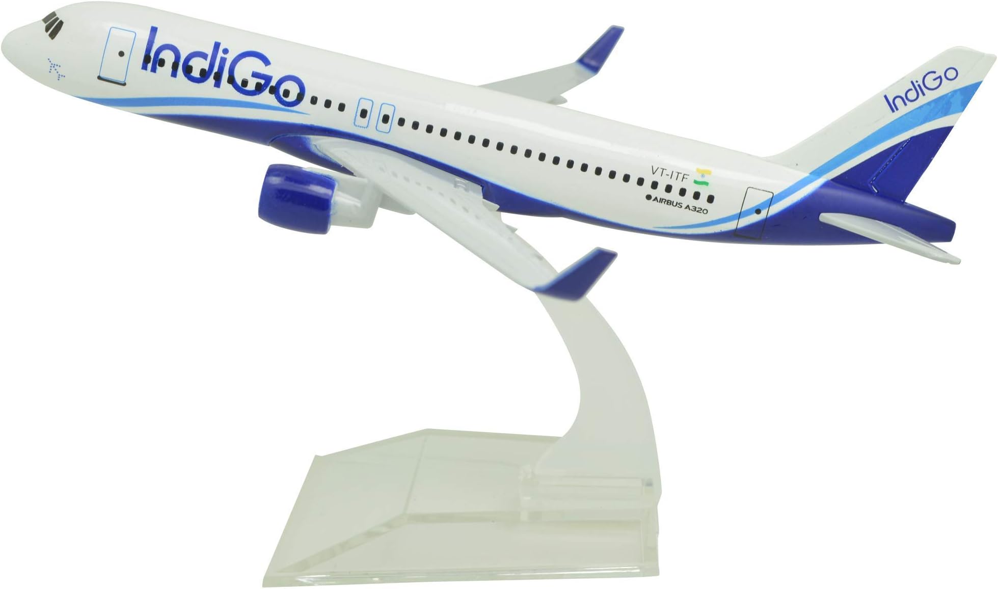 YZHM (TM) 1:400 16cm Airbus A320 Indigo Airlines Metal Airplane Model Plane Toy Plane Model