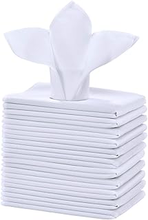 Cieltown Polyester Cloth Napkins 1-Dozen, Solid Washable Fabric Napkins Set of 12, Perfect for Weddings, Parties, Holiday ...