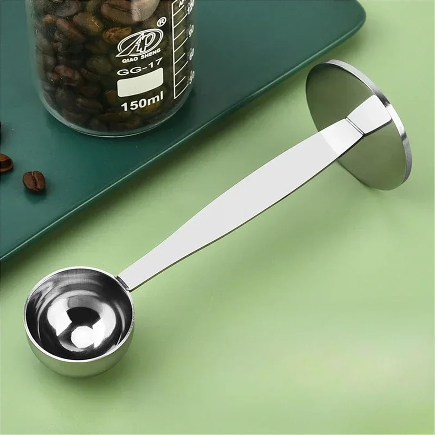 Coffee Spoons 3PCS 2 in 1 Stainless Steel Coffee Tamper Measuring Spoon Scoop with Stand Espresso Bean Tea