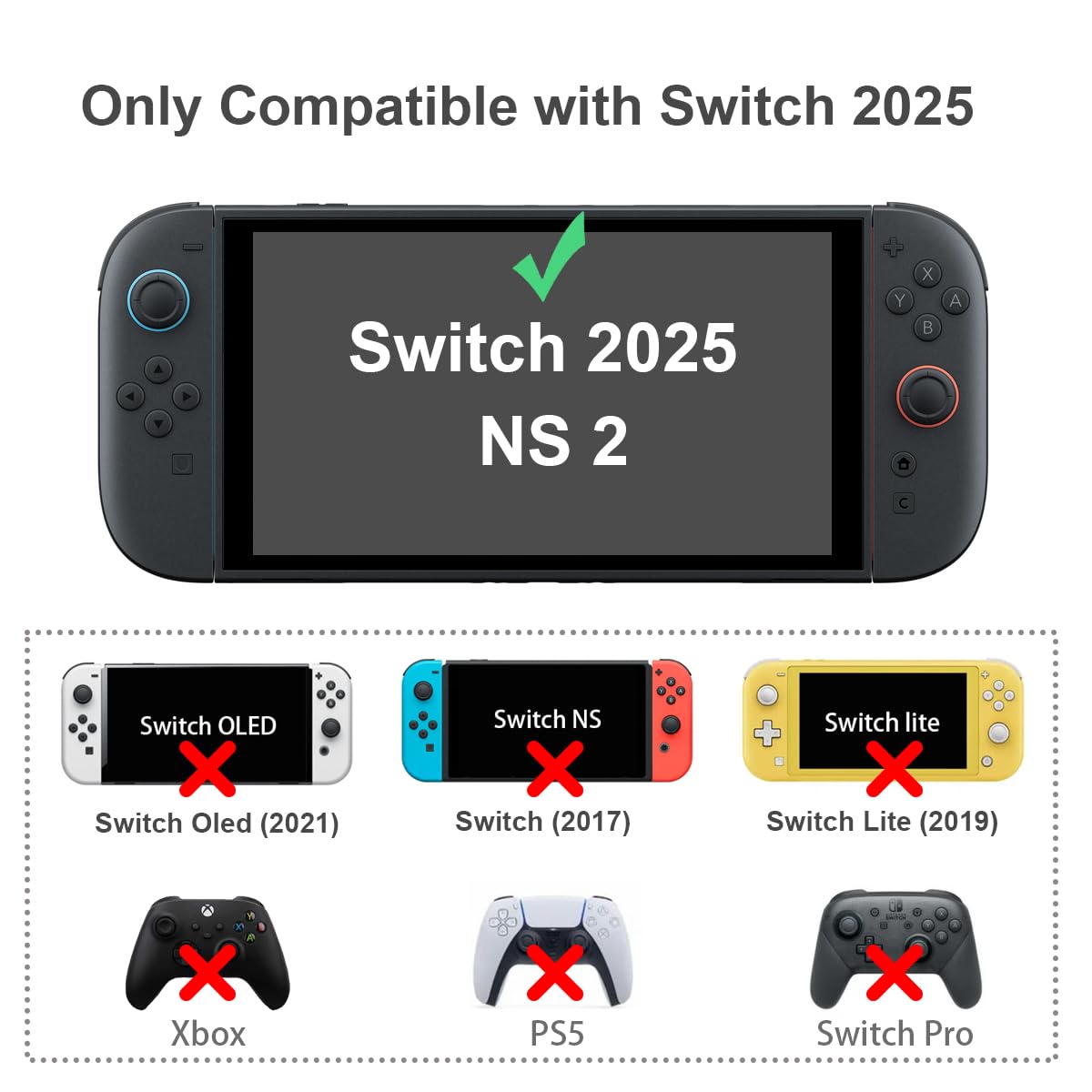 Protective Case for Switch 2, Dock Case and Cover Skin for Nintendo Switch 2 Console Joycon Controller, Sakura Agnel Hard PC Slim Dockable Shell Pink Kawaii Gaming Protector Accessories - Image 3