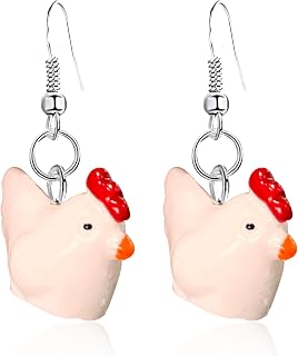 Animal Cute Earrings Weird Funny Bear Chicken Dog Frog Goose Panda Pig Sika Deer Snail Turtle Animals Dangle Earrings for Women Sweet Kawaii Style