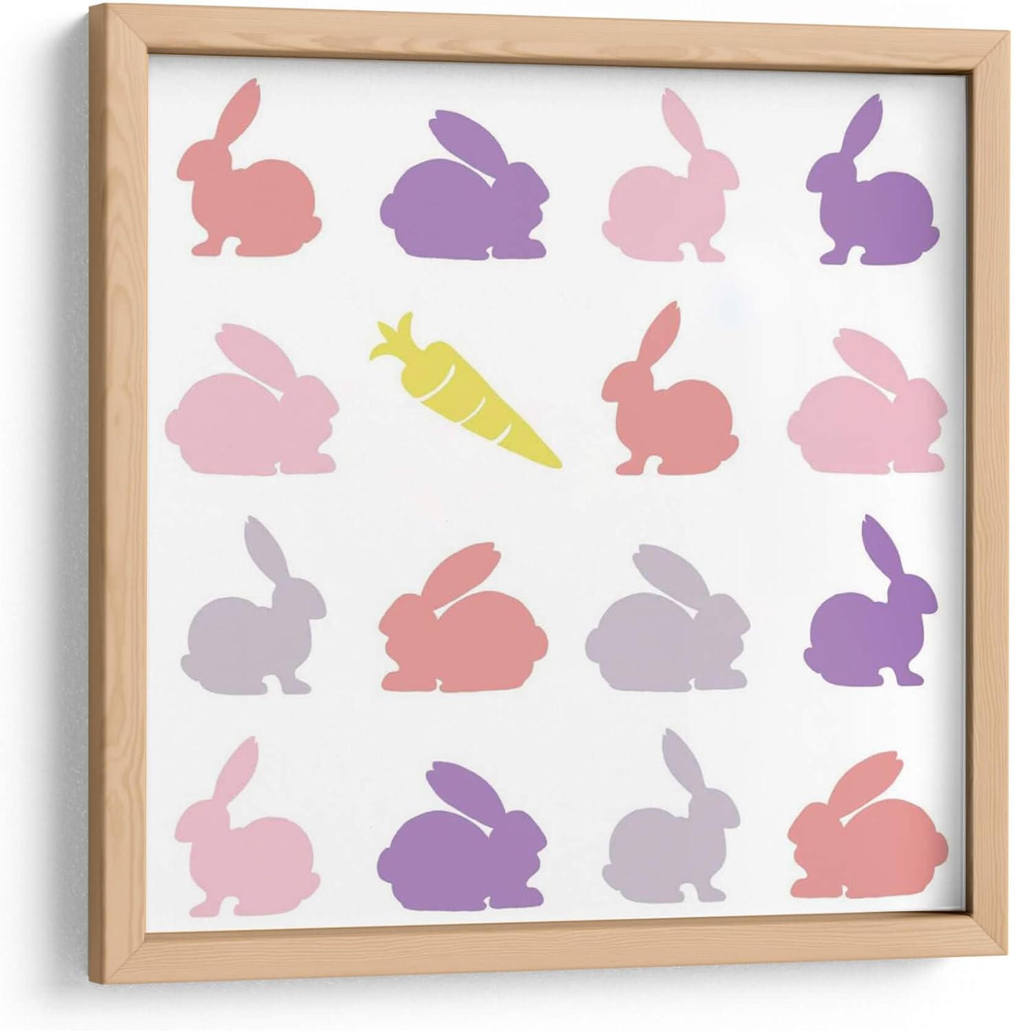 Canvas Lab | Animal Sudoku in Pink II by Chariklia Zarris | 11 x 11 in | Fine Art Framed Print, Frame Color: Natural | Animals, Kids, Nature, Sports and games