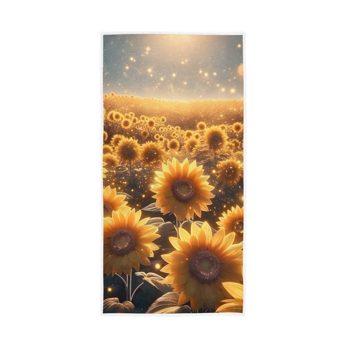 HUYGD Sunflowers Field Hand Towels Bathroom, Hand Towel for Bathroom, Shower, Hotel, Spa 15 x 30 Inches