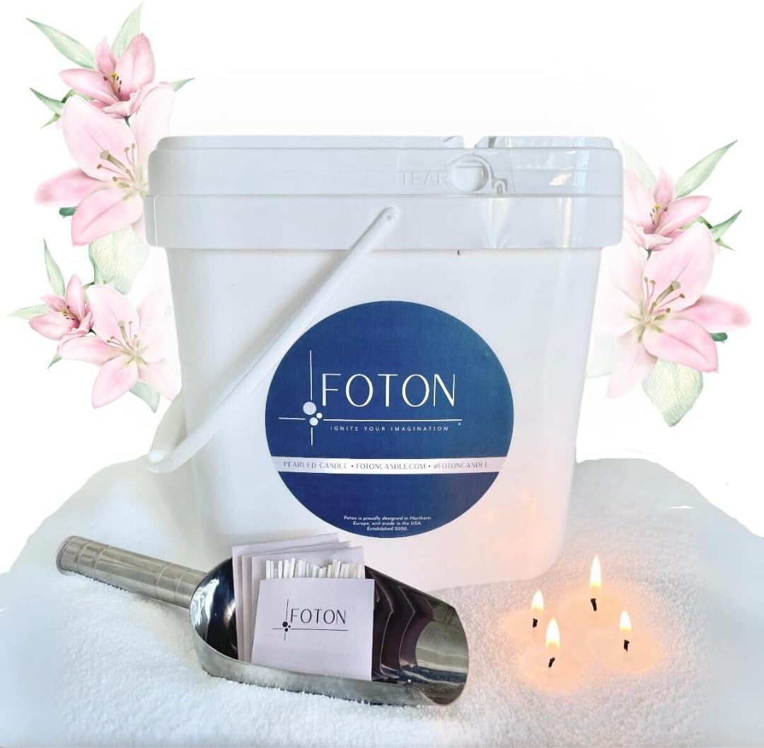 Foton Pearled Candle 9lb - Bulk Lazy Lulu Tropical Hawaiian Scented Non Toxic Luxury Long Lasting Powder Wax Sand Candles - Refillable Pearl Foton Candle Sand with 100 Wicks for Candles Making