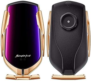 Yushu Smart Automatic R1 Infrared Sensor Car Wireless Charger Holder Clamping Mount for IPhone Galaxy Samsung Xiaomi Mobil...