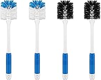 YeuDeuy Bottle Brush 4-Pack: Dual-Action Bristles for Baby Bottles, Water Bottles & Tumblers - Long Handle Cleaner