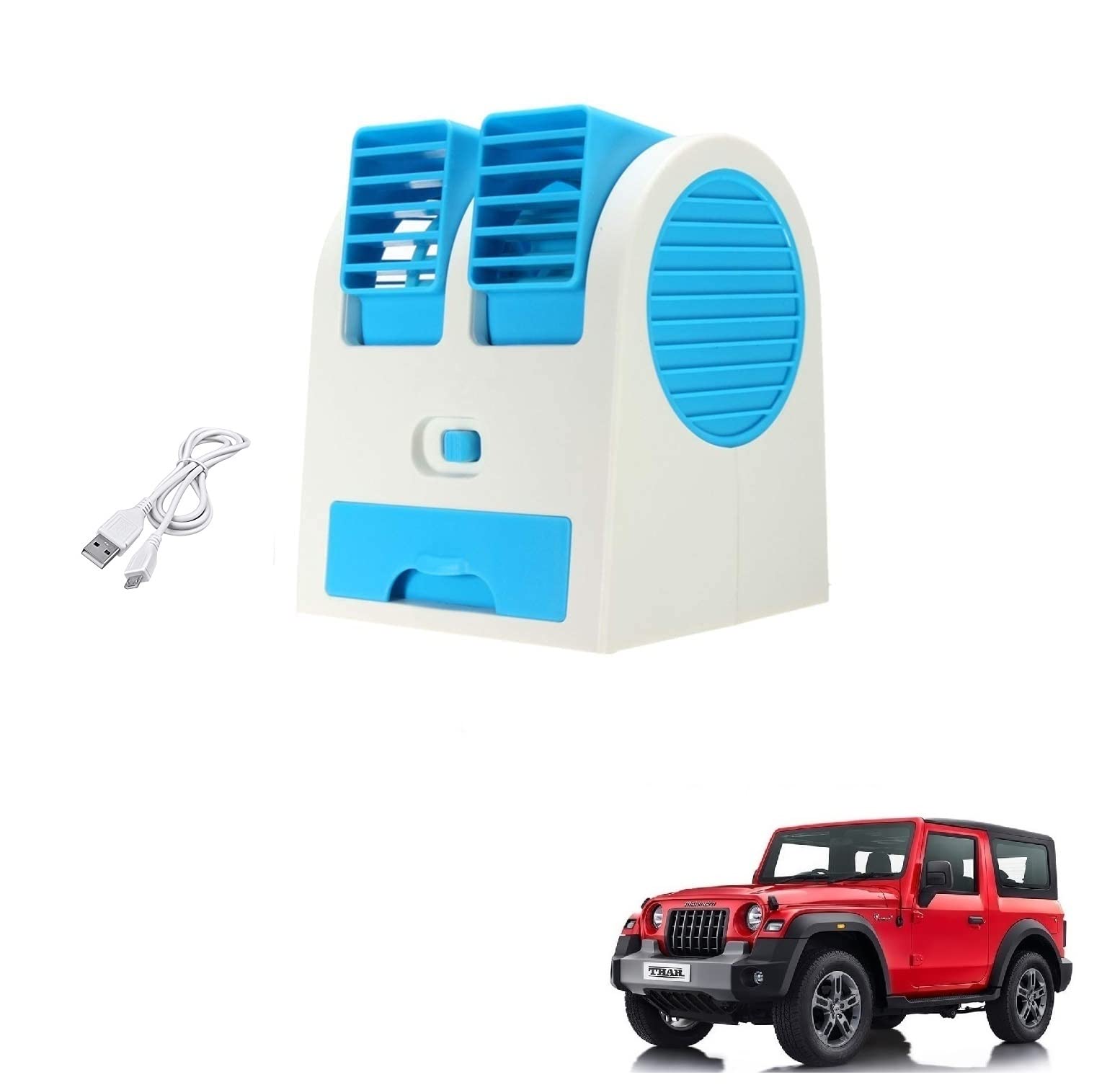 AUTOADDICT Auto Addict Car FAN Mini AC USB/Battery Operated Mini Water Car Fan Air Cooler Dual with Ice Chamber For Mahindra Thar (B0C1P5JXNB) Amazon Price History, Amazon Price Tracker