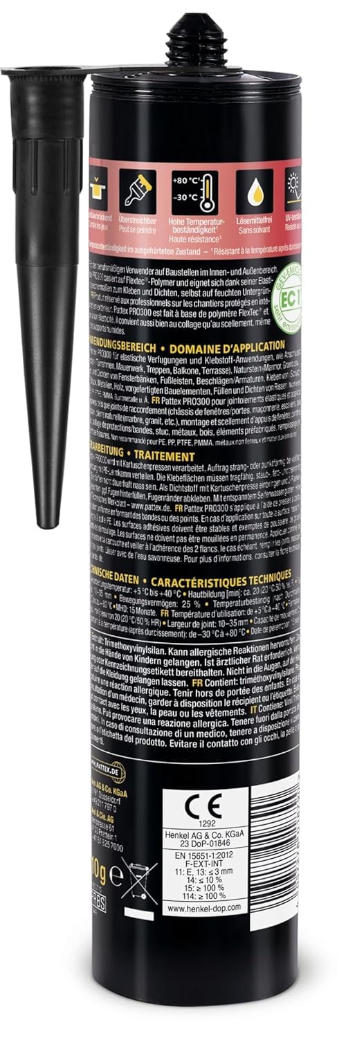 Pattex PRO 300 – 3er Set | Hochleistungs-Montagekleber für extreme Belastungen – ideal für Heimwerker & Profis, starke Soforthaftung ohne Lösungsmittel