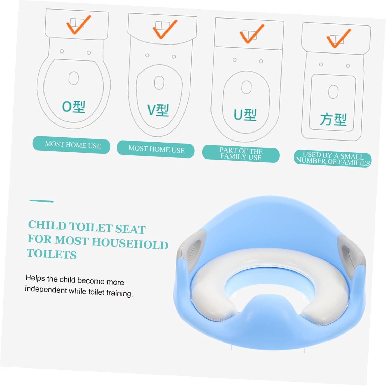 SUPVOX 1pc Ergonomic Boys and Girls Potty Training Seat Boy Girl Toilet Seat Insert Safe Material