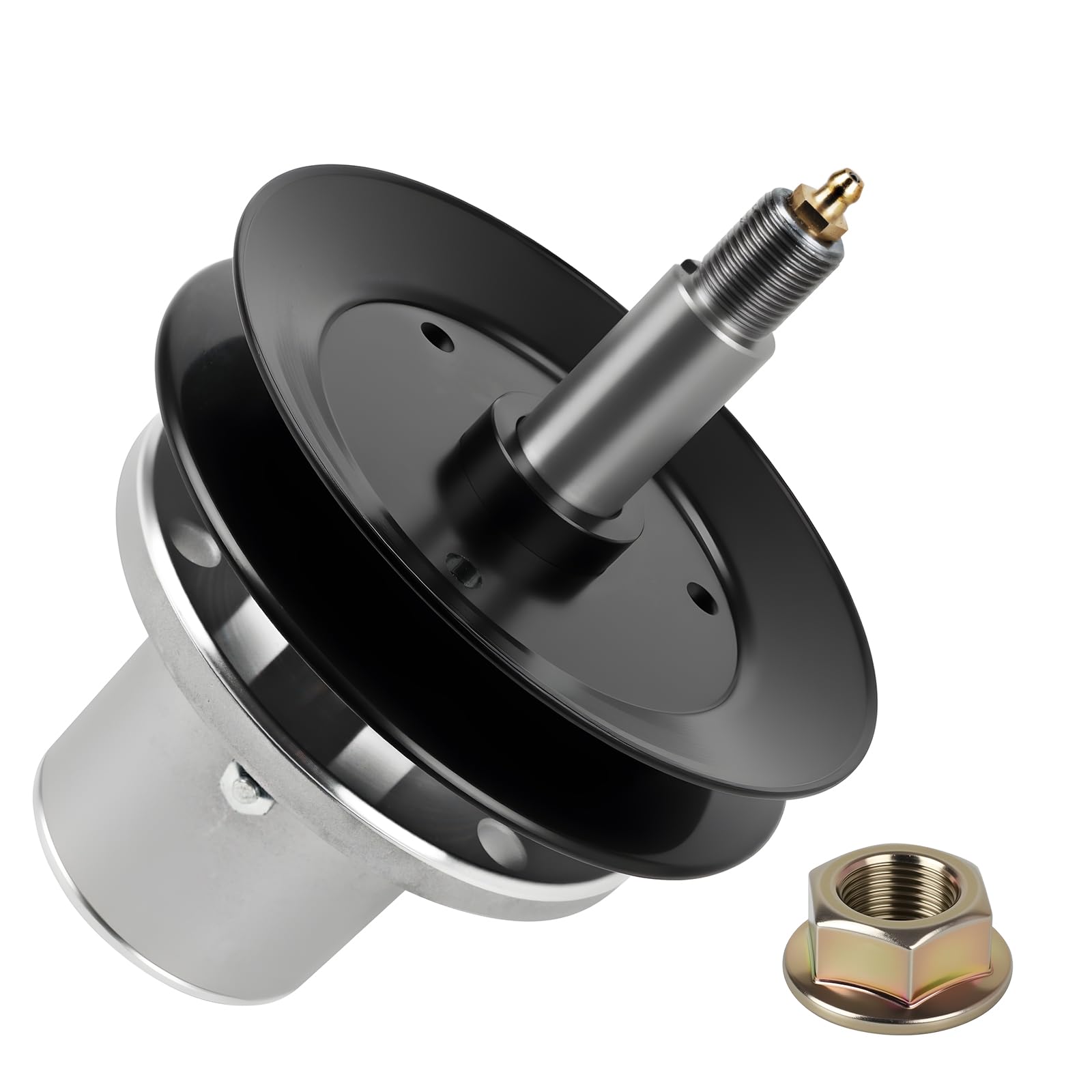 Husillo de cortacésped con polea compatible con F erris CCW 36, cortacésped HydroCut, conjunto de eje largo compatible con 2100Z, ISX 800, repuesto para 5061096 5105050