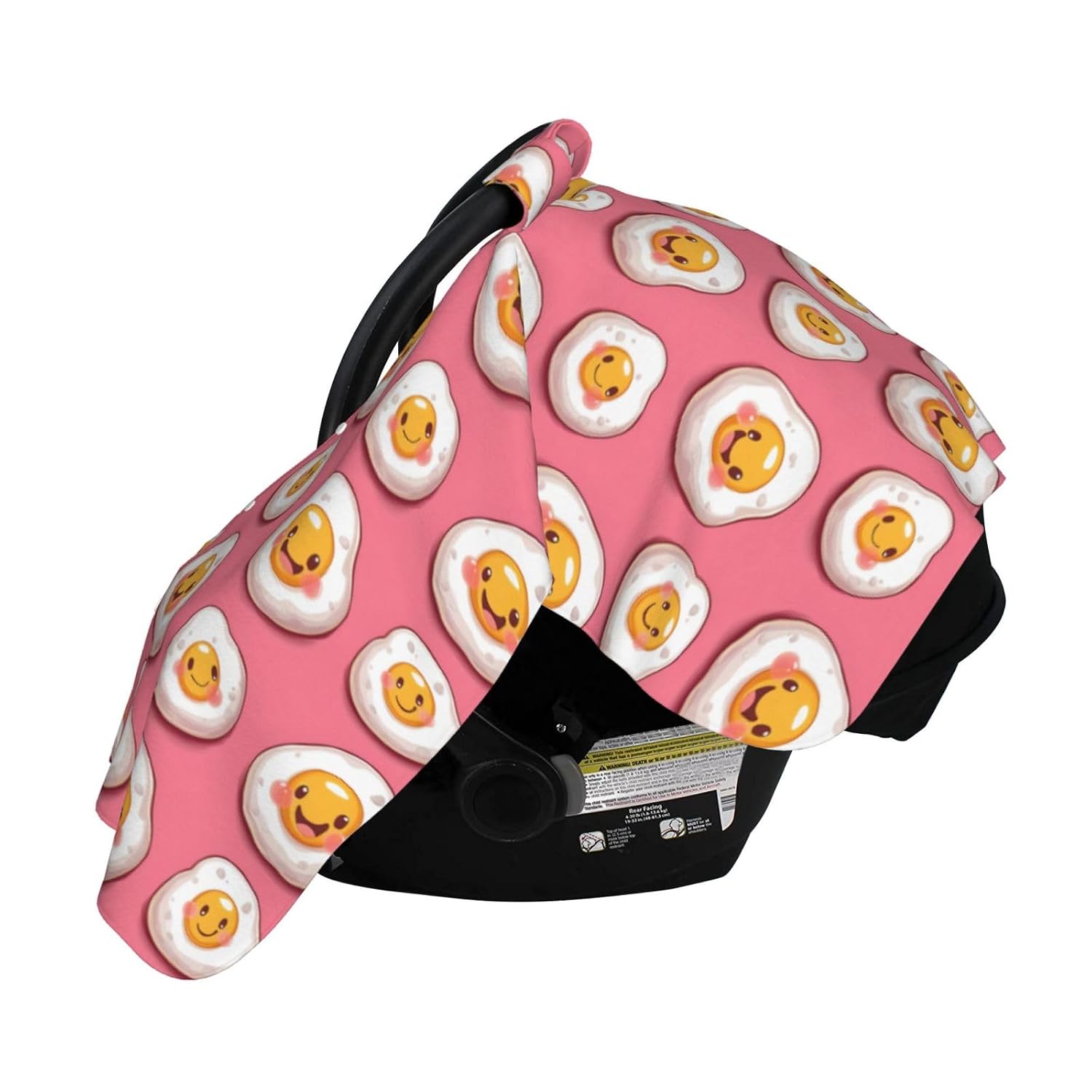 Cute Fried Eggs Print Baby Car Seat Covers, Breathable Nursing Cover Breastfeeding Cover, Cute Stroller Covers, Multi-use Infant Carseat Canopy, Baby Boys Girls Newborn Essentials
