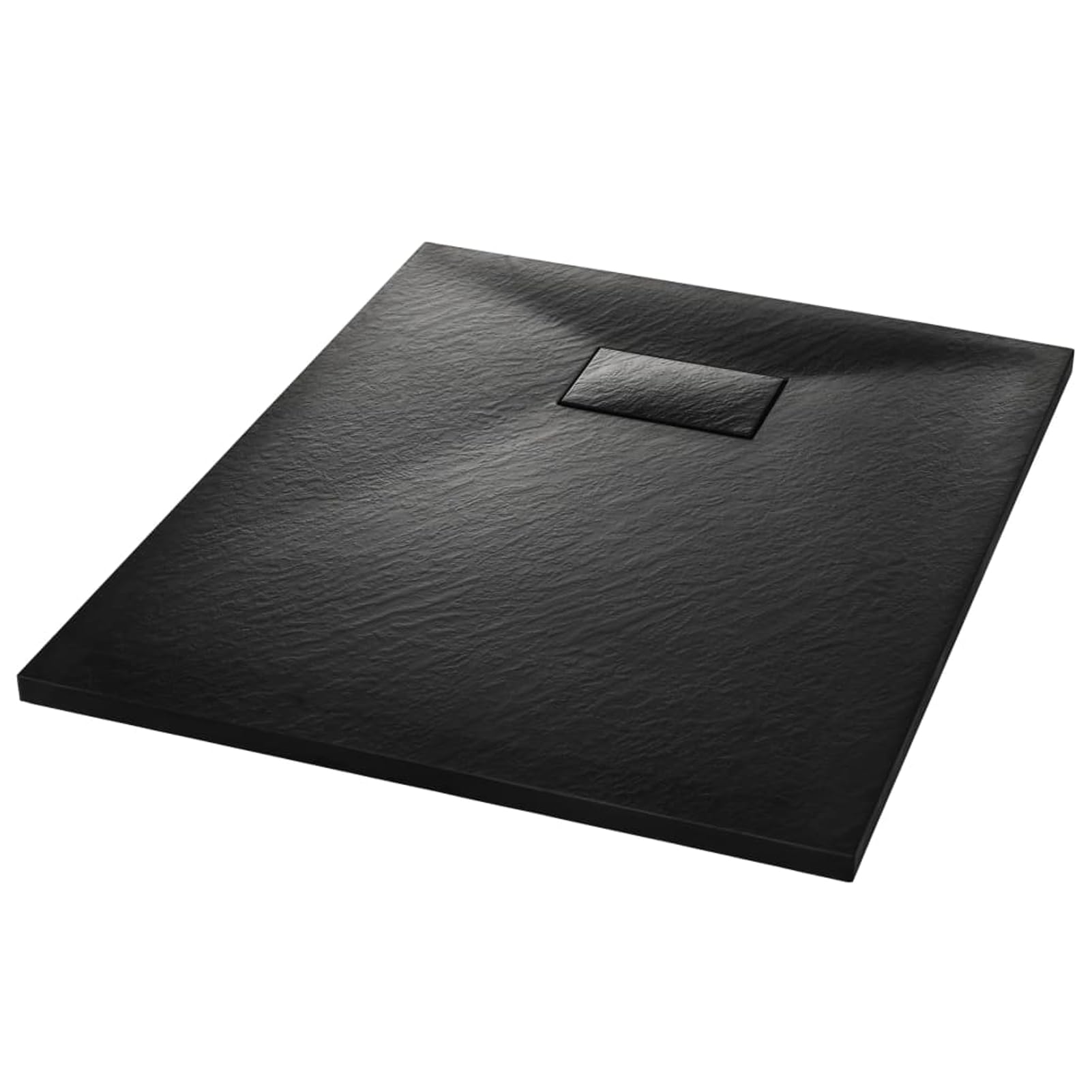 Gecheer Plato de Ducha Moderno, Antideslizante, Negro, 90x70cm, SMC, Fácil de Limpiar, para Baño