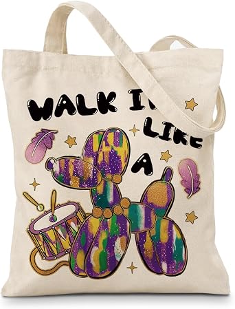 Cute Animal Canvas Tote Bag, Funny Pet Reusable Shopping Bags, Shoulder Bags for Casual Vacation Shopping Work