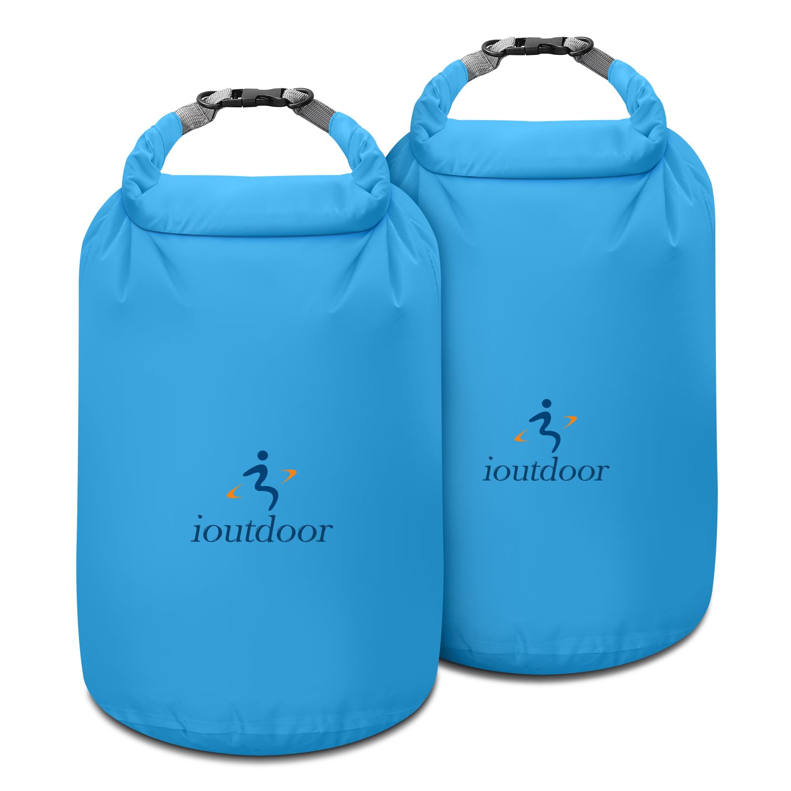 ioutdoor Dry Bag Set,2L/5L/10L/20L Waterproof Dry Bags Lightweight Dry Sacks Set Waterproof Roll Top Bags for Rafting Hiking Camping Fishing Boating (Blue, 5L+10L)