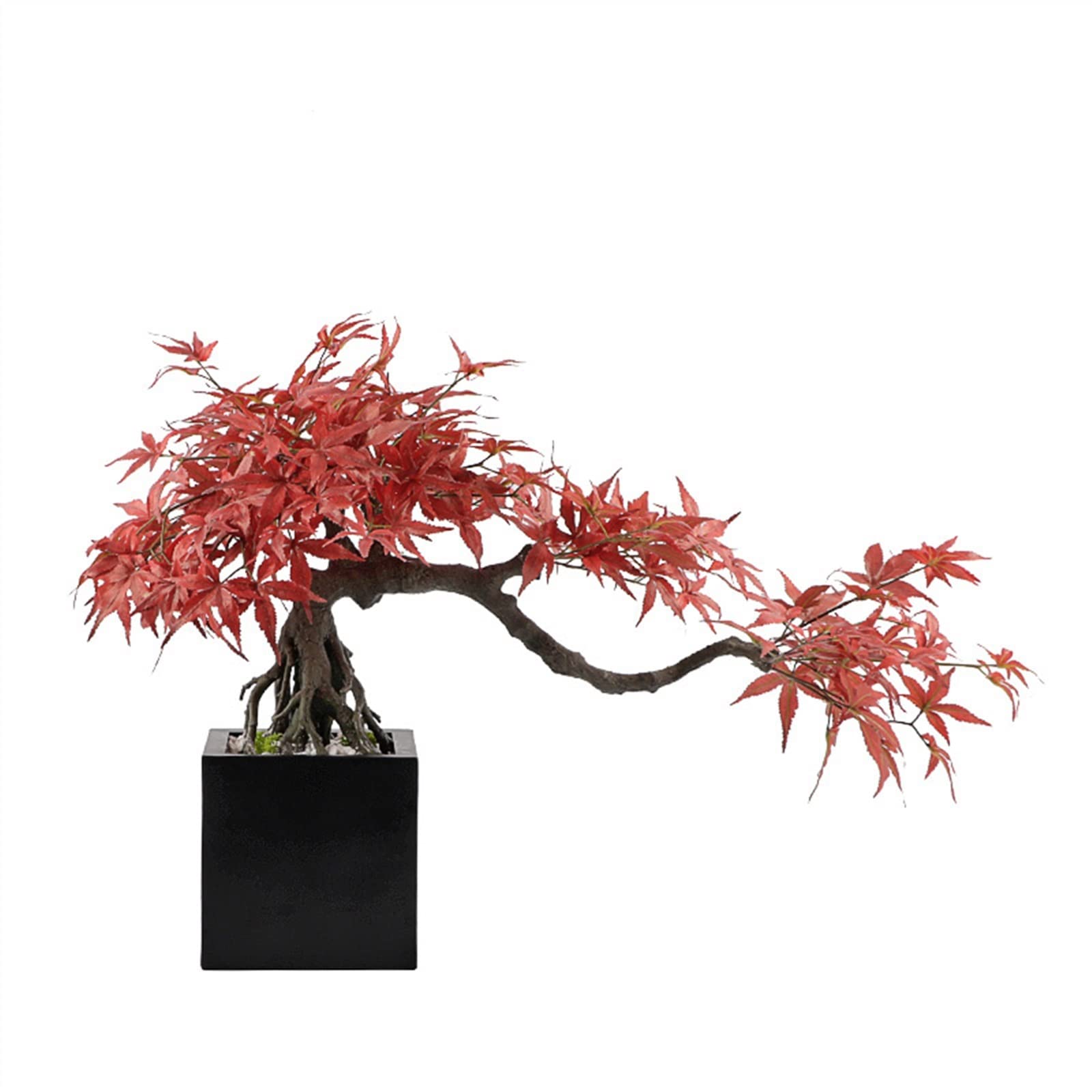 HCZKIUJY Artificial Bonsai Tree Artificial Bonsai Tree 32.2in Red Simulation Maple Bonsai Tree Office Living Room Desktop Decor Artificial Bonsai Plant Decoration Fake Tree Fake Plant Decoration