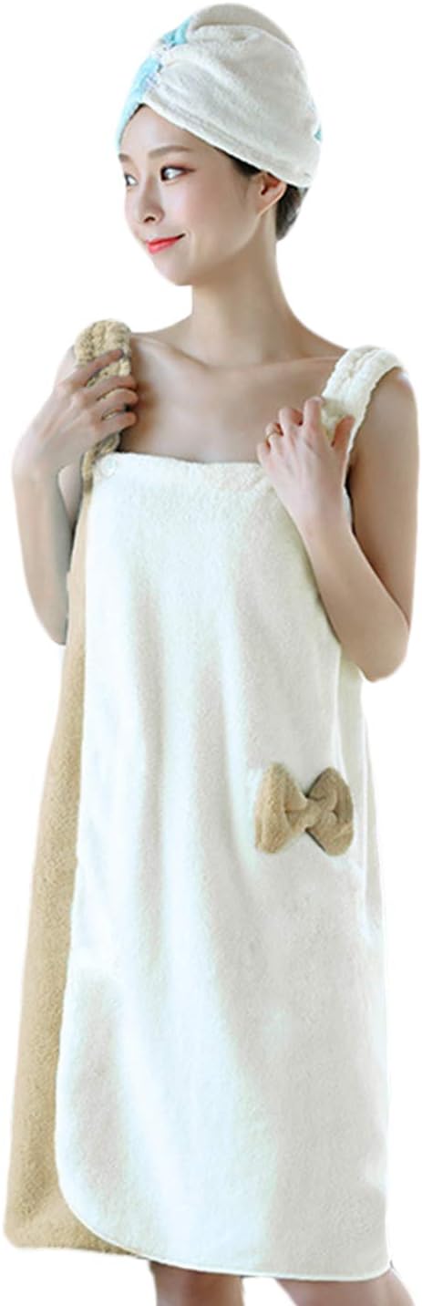 FaxiantherFaxianther Women Girls Wearable Towel Wrap Cozy Assorted Colors Pool Beach Spa Bathing Shower Bath Cover Up Wrap Around Towel Bathrobe Home Robe