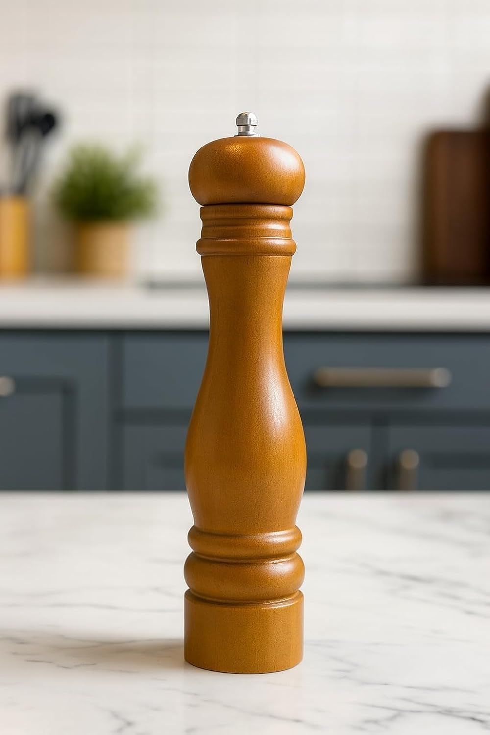 Premium Wooden Pepper Mill Grinder | Manual Salt & Pepper Grinder with Adjustable Ceramic Mechanism | Elegant Kitchen & Dining Table Use (16 inch)-image-22