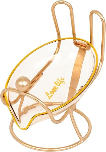 DODAMOUR Jabonera autodrenante, bandeja de jabón de conejo con marco de soporte, barra de ahorro de jabón para ducha y cocina (rosa)