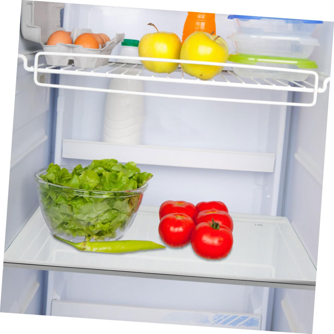 Angoily Ripiano Accessorio Versatile per Organizzare Frigo e Congelatore 33x30cm in Vetro Temperato per Frigorifero Divisorio Pratico e Facile da Pulire