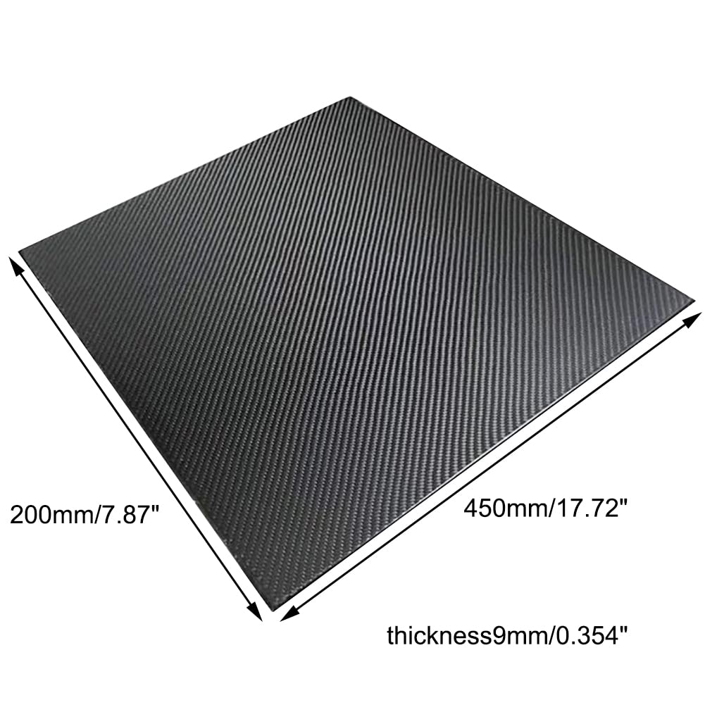 Carbon Fibre Sheets, Carbon Fiber Sheet Carbon Fiber Plate Board Twill Matte200mm×450mmthickness6mm7mm8mm9mm10mm12mm15mm20mm(9mm*200mm*450mm)