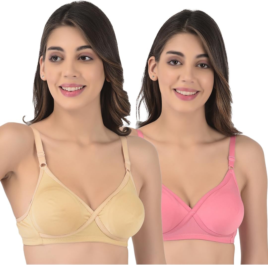Classic Shaped Bra for Women Cotton Polyester Non Iron 2 Pack