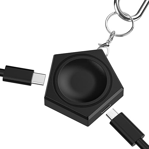 Cargador portátil para Samsung Galaxy Watch 6/6 Classic, llavero magnético cargador inalámbrico con USB C y micro puerto (no incluye cable de carga)