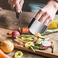 Vista 2 de 4 protectores de dedos para cortar herramientas de cocina, protectores de dedos para cortar alimentos, protector de dedos de acero inoxidable