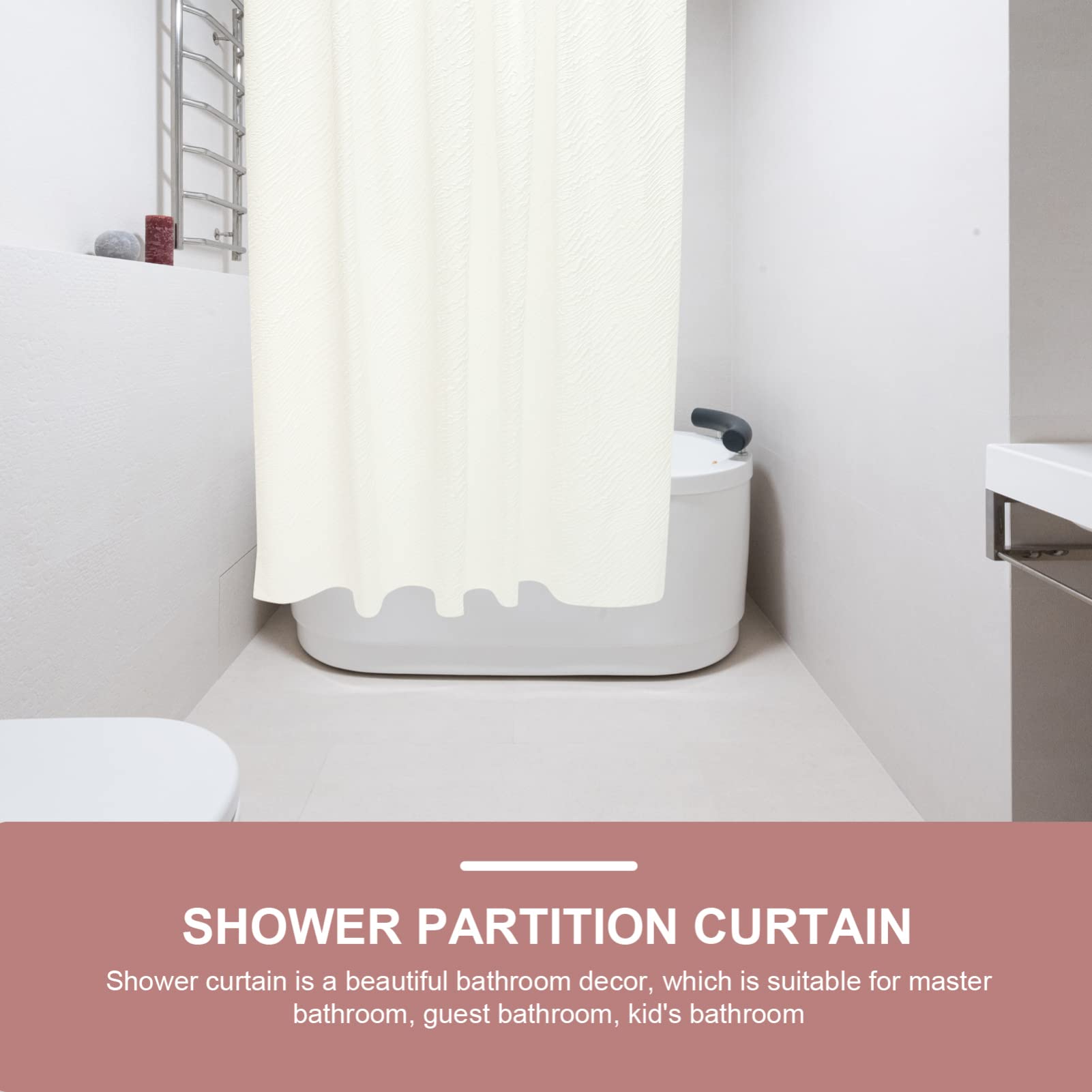 Zerodeko Rideau De Douche Polyester Rideau De Douche Imperméable pour Salle De Bain avec Crochets