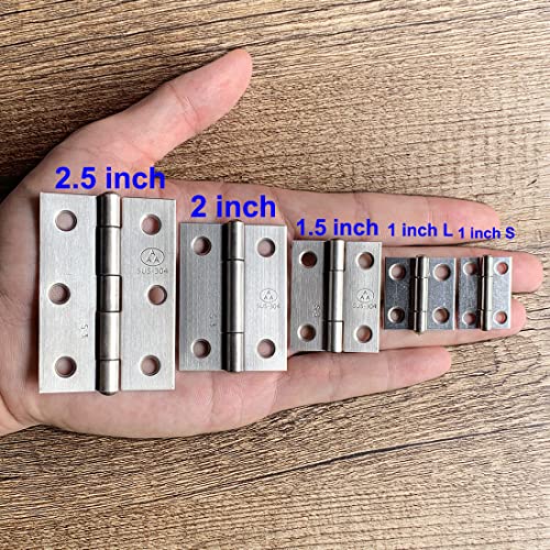 Adiyer 10-Pack 304 Stainless Steel Folding Butt Hinges Home Furniture Hardware Door Hinge Small Hinges For Wooden Boxes Lid Jewelry Box Crafts(38Mm X 30.5Mm X 1Mm) #TOP4