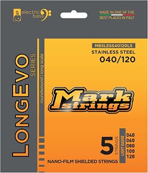 MARKBASS 5 STRINGS LONGEVO SERIES STAINLESS STEEL NANO-FILM SHIELDED STRINGS LONG LIVED 040 060 080 100 120