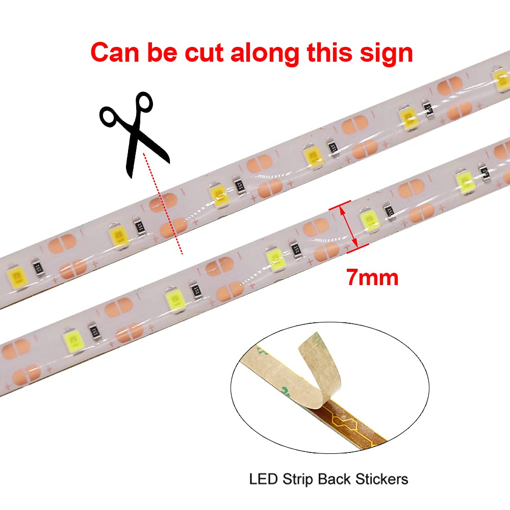 Taśma LED, taśma oświetleniowa, taśma świetlna LED, taśma świetlna LED 5 V, samoprzylepna [1 m, ciepła biel 3000-3500 K], z pojemnikiem na baterie 3AA, łańcuch świetlny LED 60 LED/m, dekoracja domu
