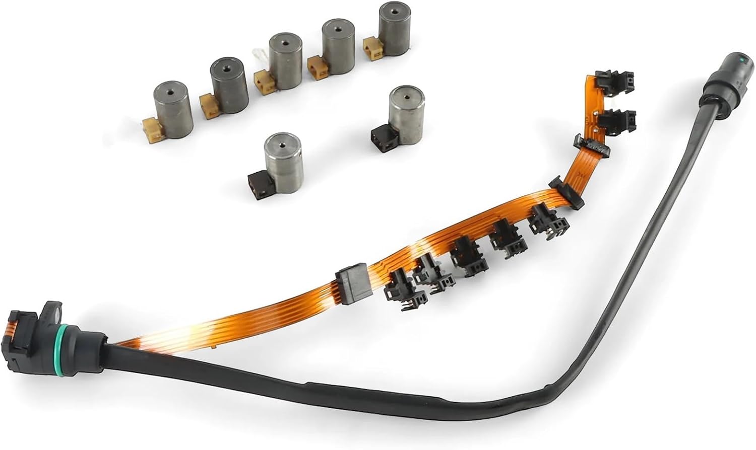 Transmission Master Solenoid Kit Compatible For VW Golf Audi 01M Ribbon Harness Shift 1995+ OEM Replacement 7pcs Set