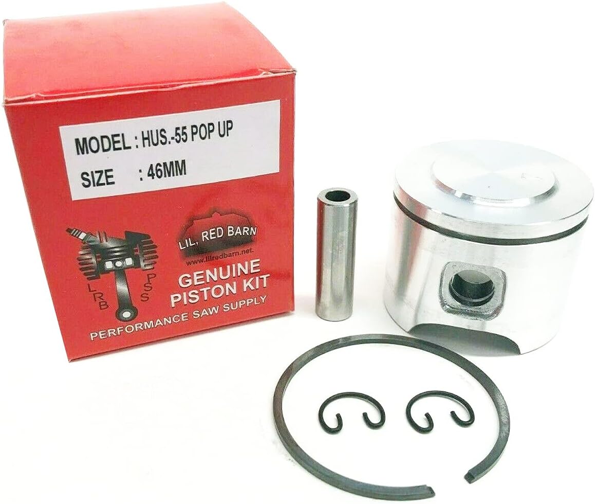 Pop Up Piston Kit Compatible with Husqvarna 55, 55 Rancher Chainsaw 46mm Replaces Part # 503608171 Extra Power and Compression! Two Day Standard Shipping To All 50 States!