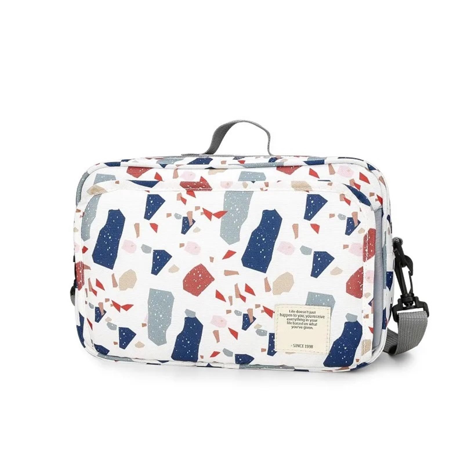 Wickeltasche Mama mit Kindern, Outdoor-Reisen, wasserdicht, Bedruckt, Aufbewahrungstasche for Aufhängen, Wickeltasche, Mama-Tasche(Black)