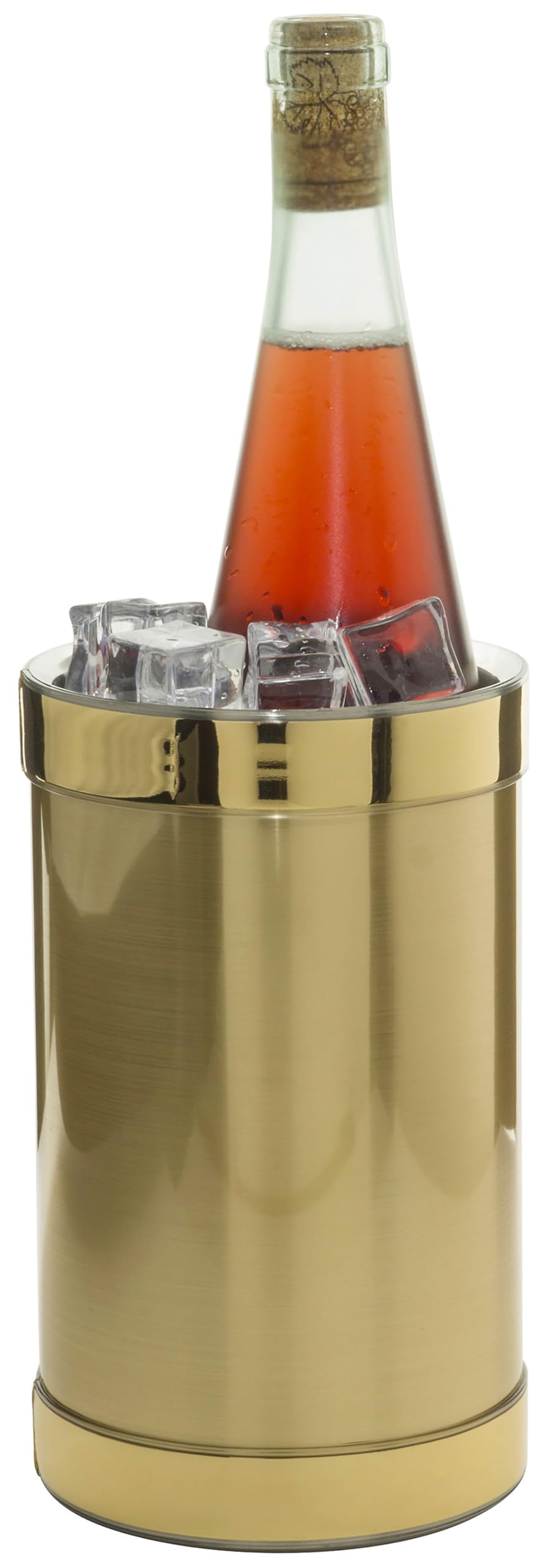 Enfriador de vino de acero inoxidable aislado de doble pared fabricado en Estados Unidos (oro cepillado)