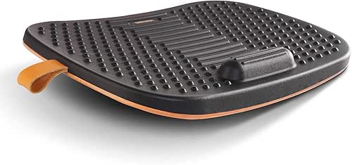 FEZIBO Standing Desk Mat with Anti Fatigue Bar, Wooden Wobble