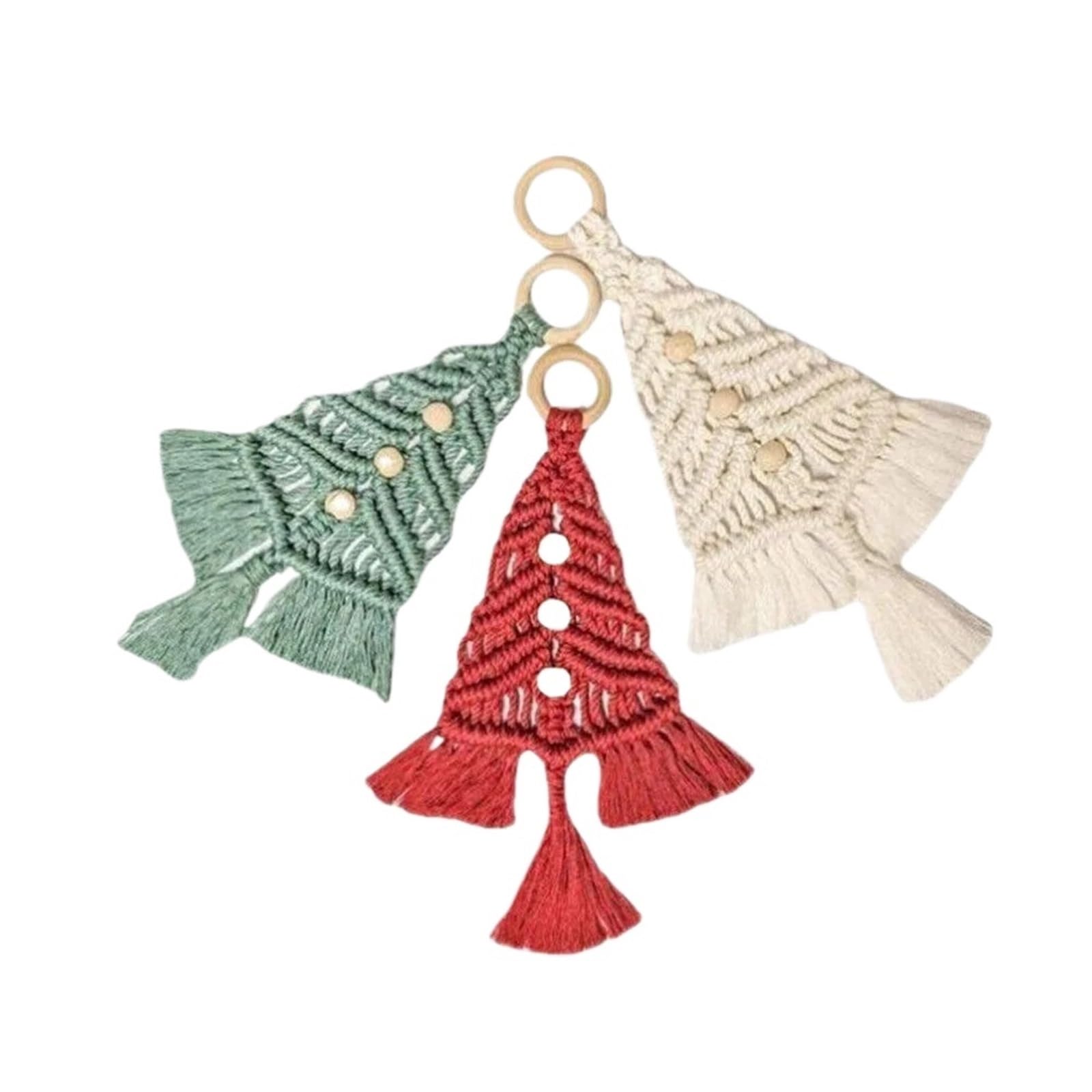 Kit De Tricot En Macramé Diy Kit de macramé d'arbre en corde de coton, 3 pièces/ensemble, bricolage, fil de coton, paquet de matériel fait à la main, décoration de tentures de fenêtre Pour La Décorati