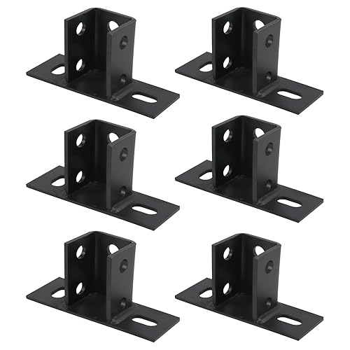 Miniatura 1 de CNQLIS Canal base de poste cuadrado de 4 agujeros, para canal de puntal único de 1-58 pulgadas, orientación lateral, base de 6 x 6 pulgadas, acero