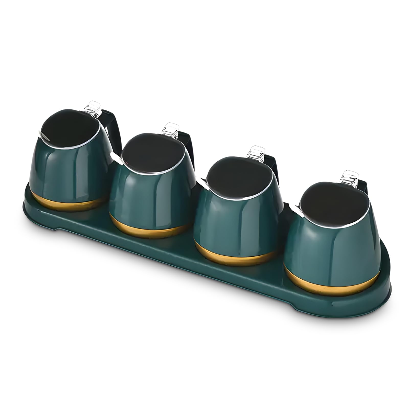 Discover Flavor with Premium Gourmet Chef's Spice Jars Set of 4 - Exotic Culinary Storage - Artisan Kitchen Essentials Organizer - Elegant Gift for Special Occasions!