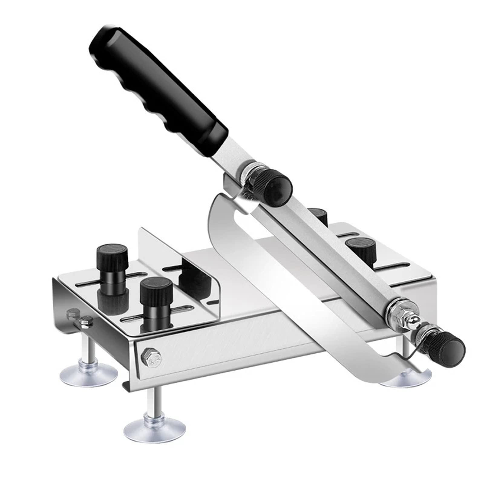 AYCDL Manual Meat Slicer Commercial Household Manual Lamb Beef Slicer Meatloaf Frozen Meat Machine Vegetable Mutton for Kitchen,Silver-33x17x46cm