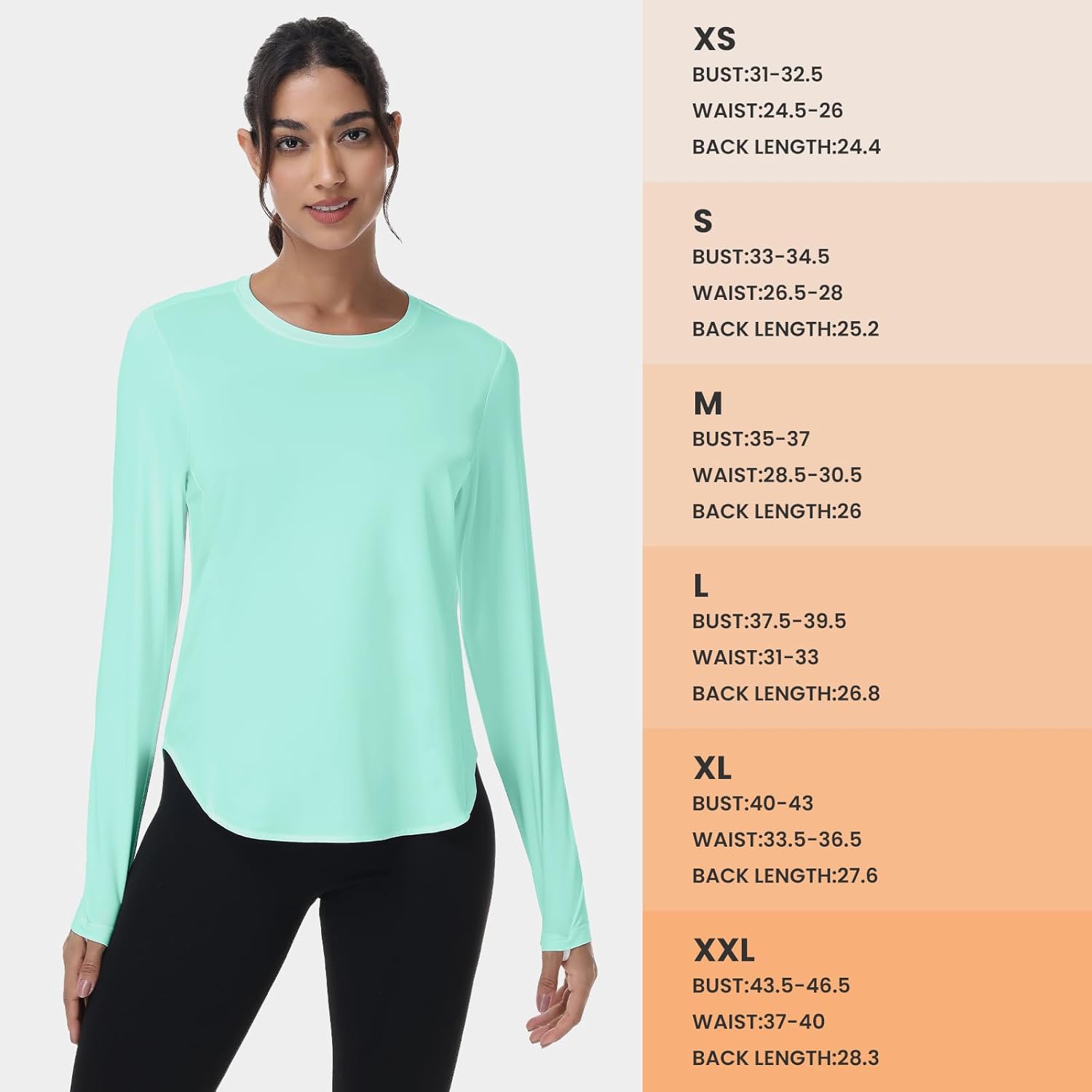 Women's Running Shirts Long Sleeve Workout Athletic Tops Sun Protection Gym Hiking T-Shirts Quick Dry Loose Lightweight - Image 5