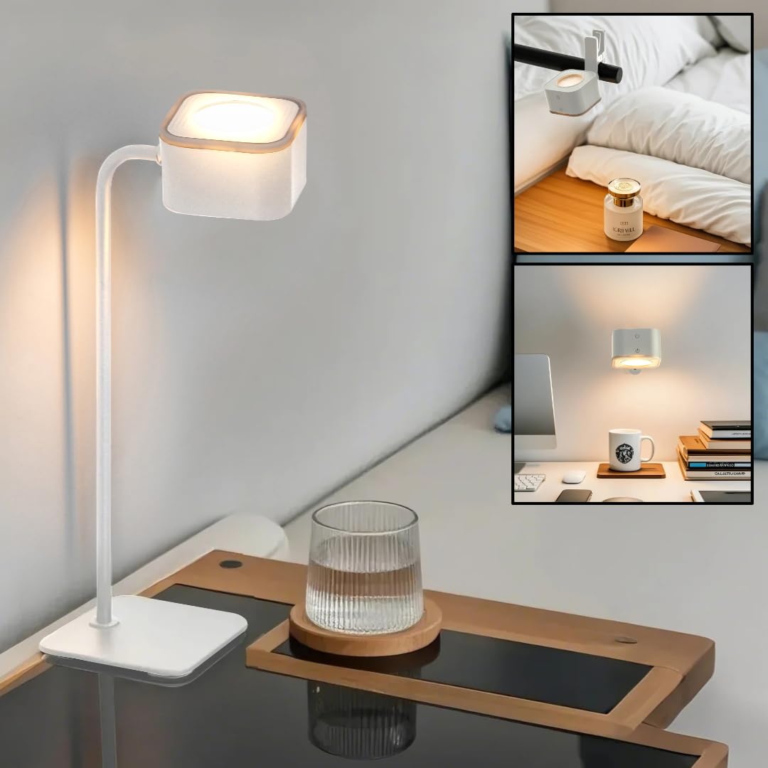 Xtralite Rechargeable Wireless Wall Light, Magnetic LED Bedside Reading Lamp, USB-C Dimmable Stick On Light with 3 Colour Modes, White