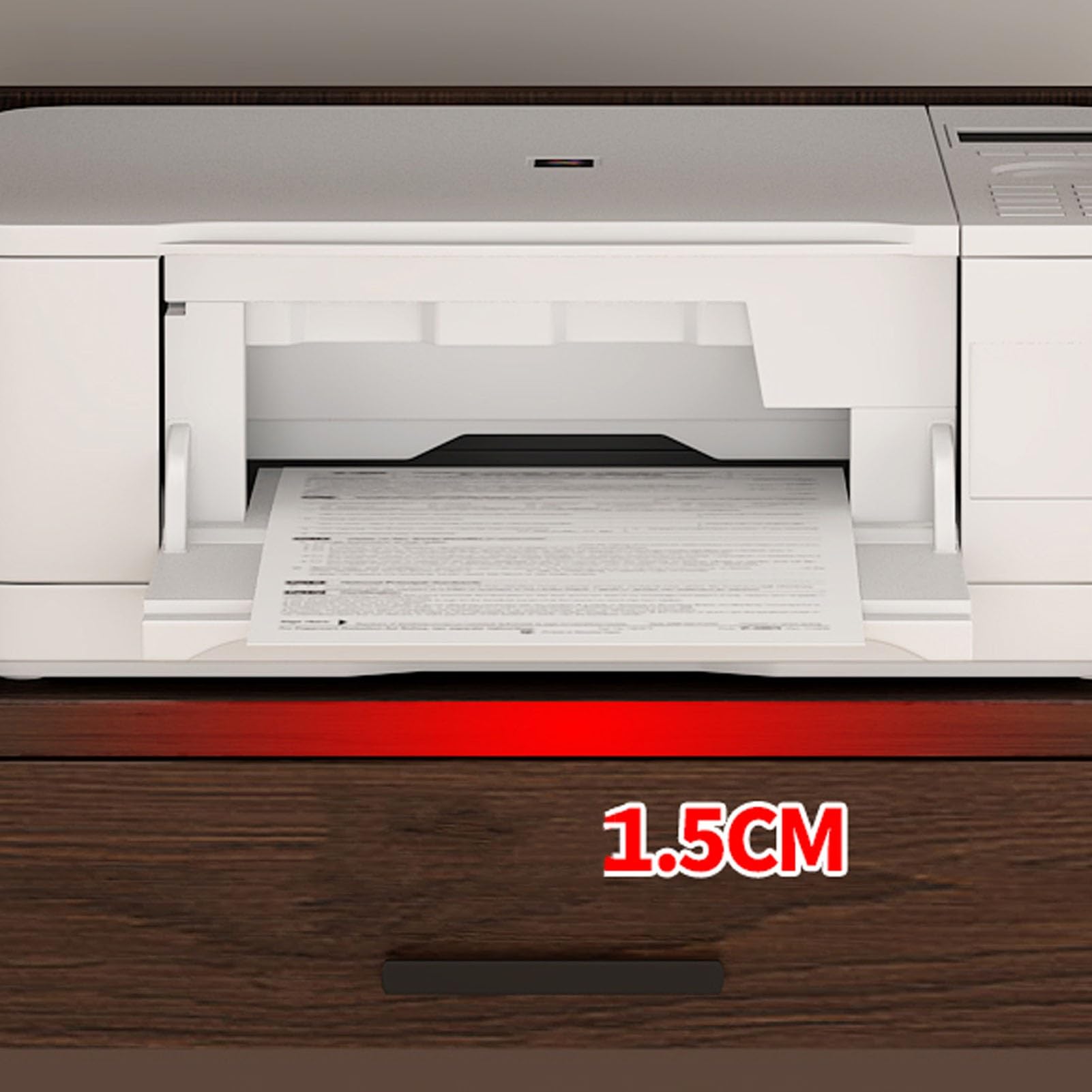 Soporte para impresora móvil, mesa de impresora rodante debajo del escritorio con ruedas y cajón, carrito de impresora multifuncional para escáner y fax, blanco, 68 x 40 x 45 cm