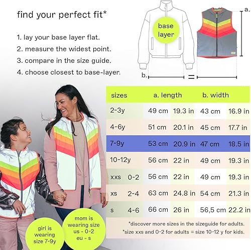 Miniatura 5 de Chaleco de seguridad para niños de 7 a 9 años, chaleco reflectante de flujo oscuro, chaleco de seguridad arcoíris para seguridad infantil, chaleco
