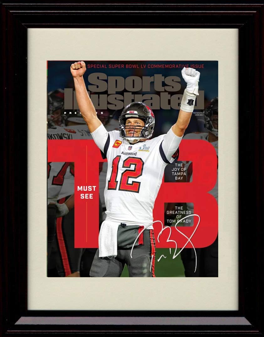 Framed Tom Brady SI Autograph Replica Print - 7th Super Bowl - Champa Bay!