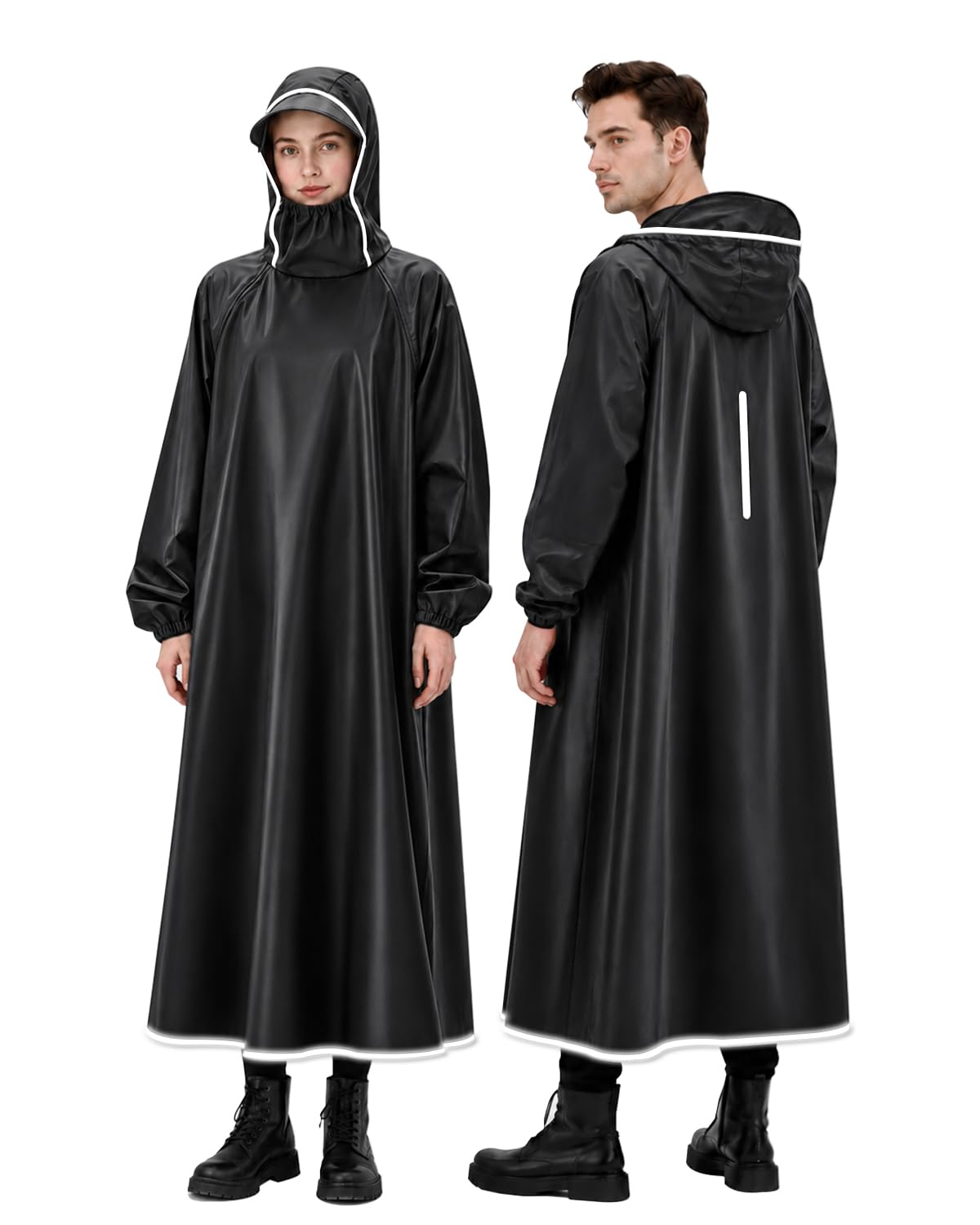 Unisex Rain Coat for Men Waterproof and Women, Durable Oxford Poncho for men, Long Raincoat for Wom en Waterproof with Reflective Stripe-image-36