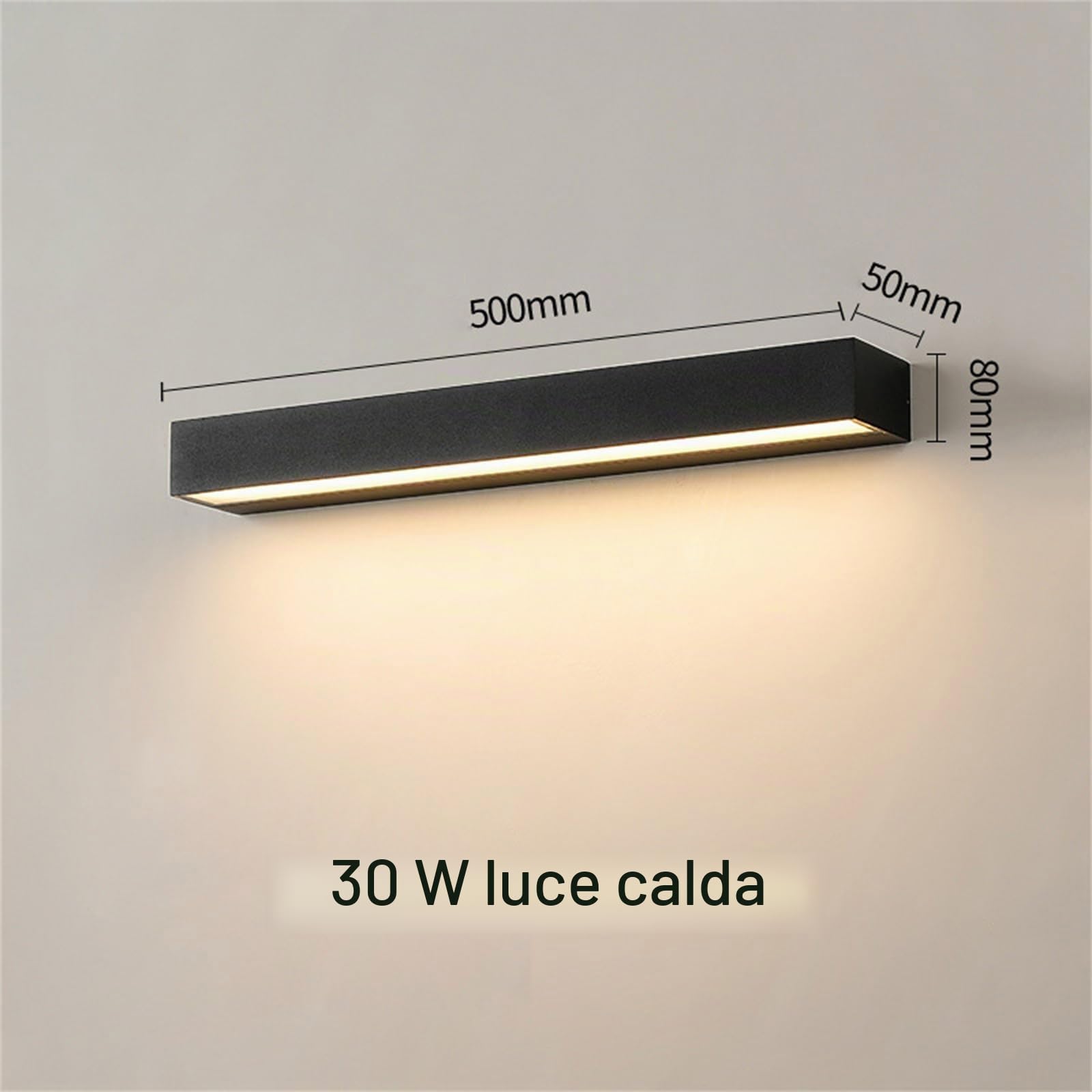 Applique Da Parete Per Esterni Lampada Da Esterno Per Esterni Apparecchio Di Illuminazione Per Decorazioni Per La Casa Per Balcone Portico Cancello Da Giardino IP65 Impermeabile,Nero,50CM
